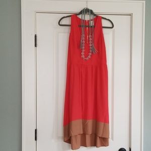 Anthropologie coral dress